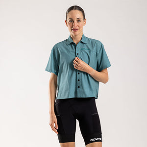 Women's Short Sleeve Adventure Shirt (Turquoise Melange)