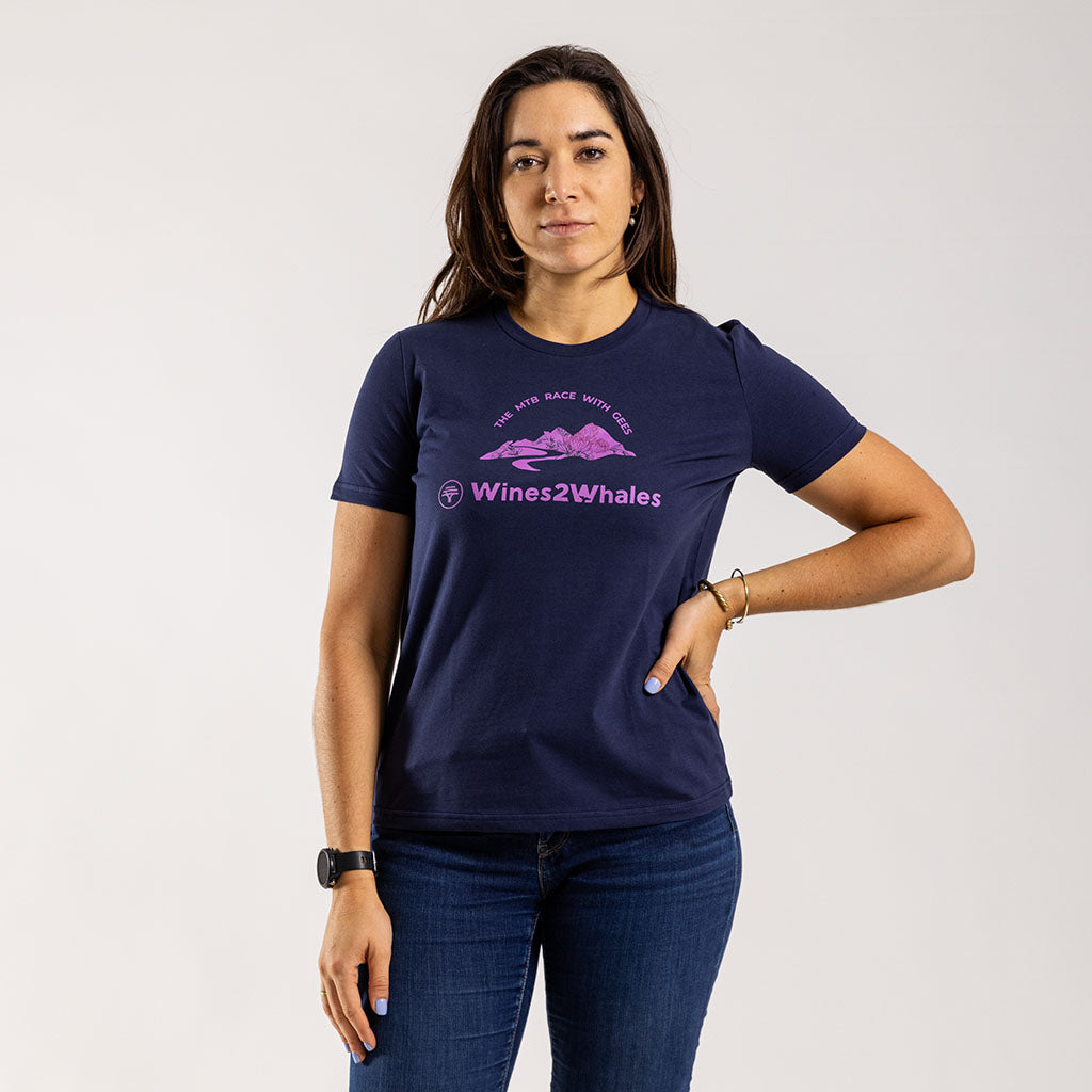 Women's FNB Wines2Whales T Shirt (Navy)