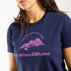 Women's FNB Wines2Whales T Shirt (Navy)