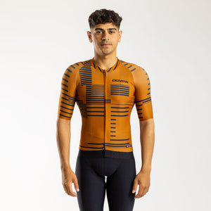 Men's Strisce Corsa Race Fit Jersey (Rust)