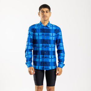 Men's Long Sleeve Adventure Shirt (Cyan)