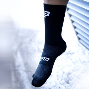 black cycling sock
