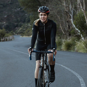 ladies quilted cycling jacket black